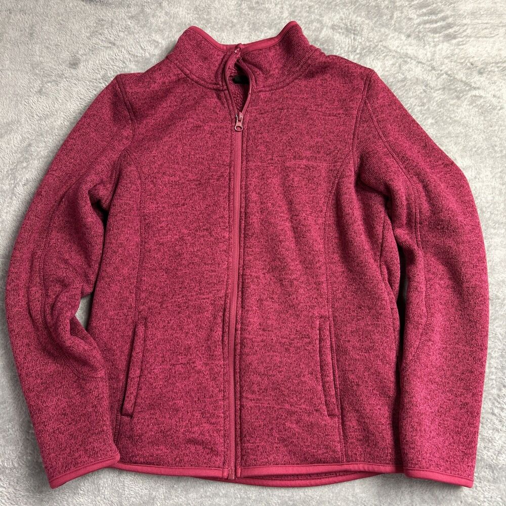 SwissTech Womens Shirt Top Full Zip Fleece Lined Sz. S 4-6 Dark Pink